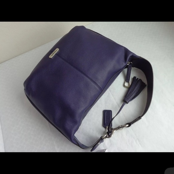 Coach Women's Blue Leather Shoulder Bag - Picture 7 of 15